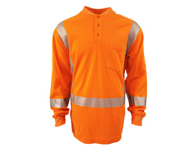 flame resistant reflective henley shirt